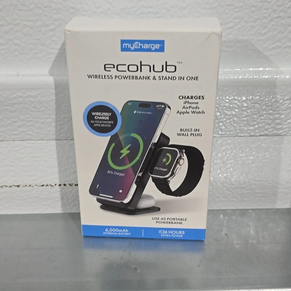 EcoHub Wireless Powerbank & Stand - ‎ iPhone Airpod & Apple Watch Charger NWT
